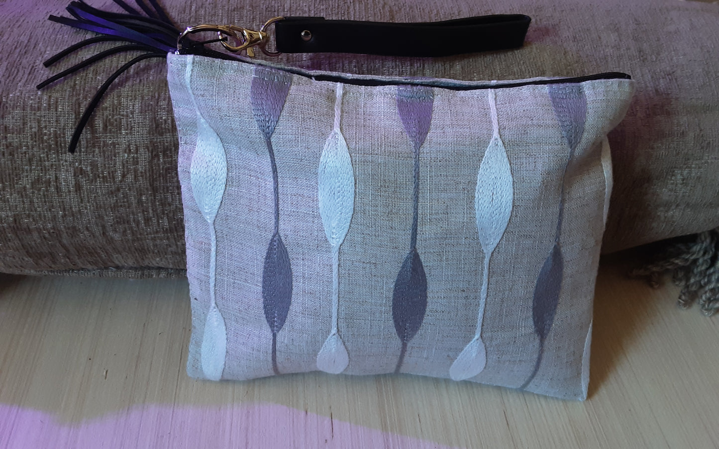 Black-n-Beige Wristlet