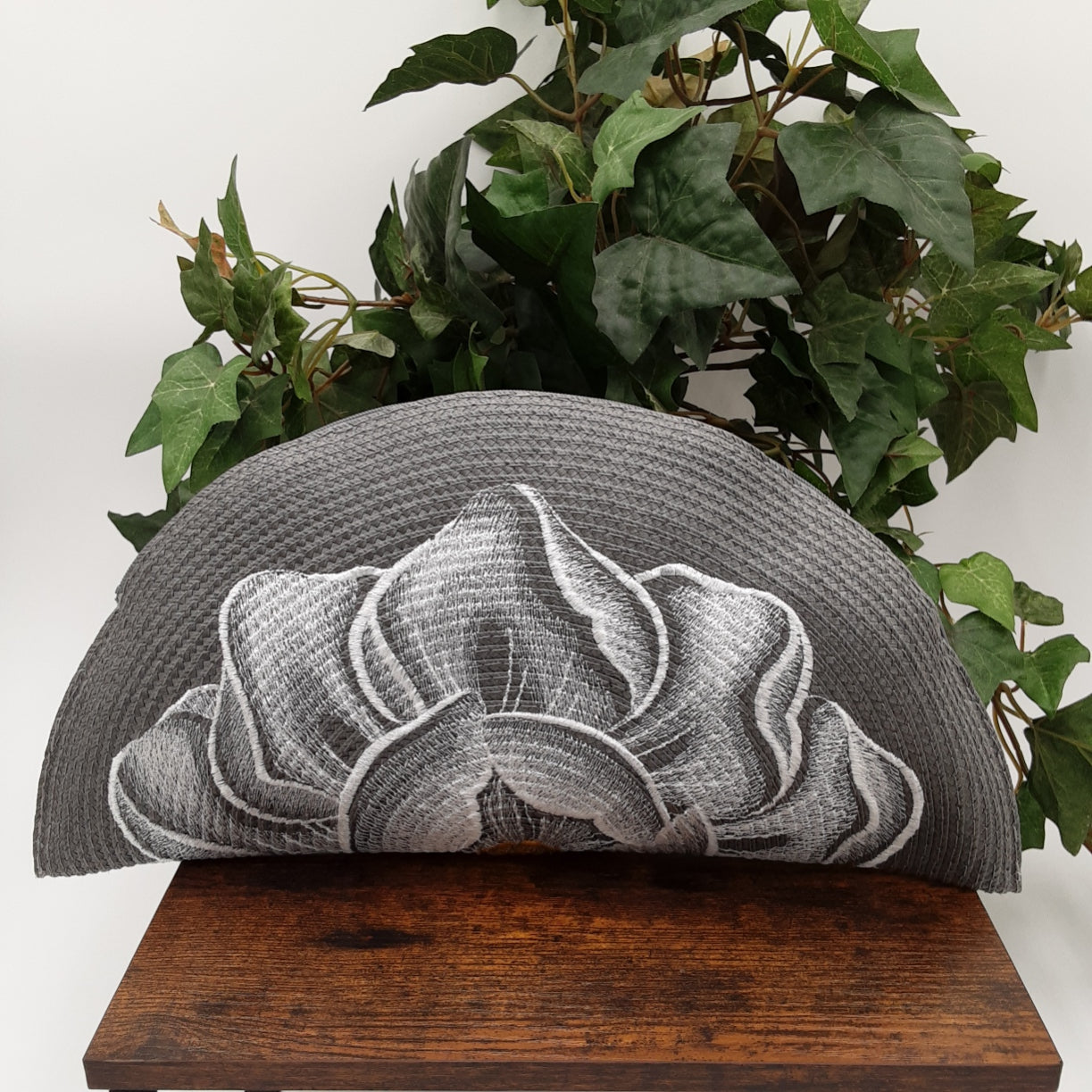 Blooming On The Edge Magnolia Gray Straw Clutch