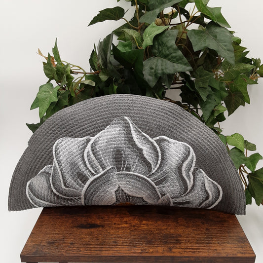 Blooming On The Edge Magnolia Gray Straw Clutch