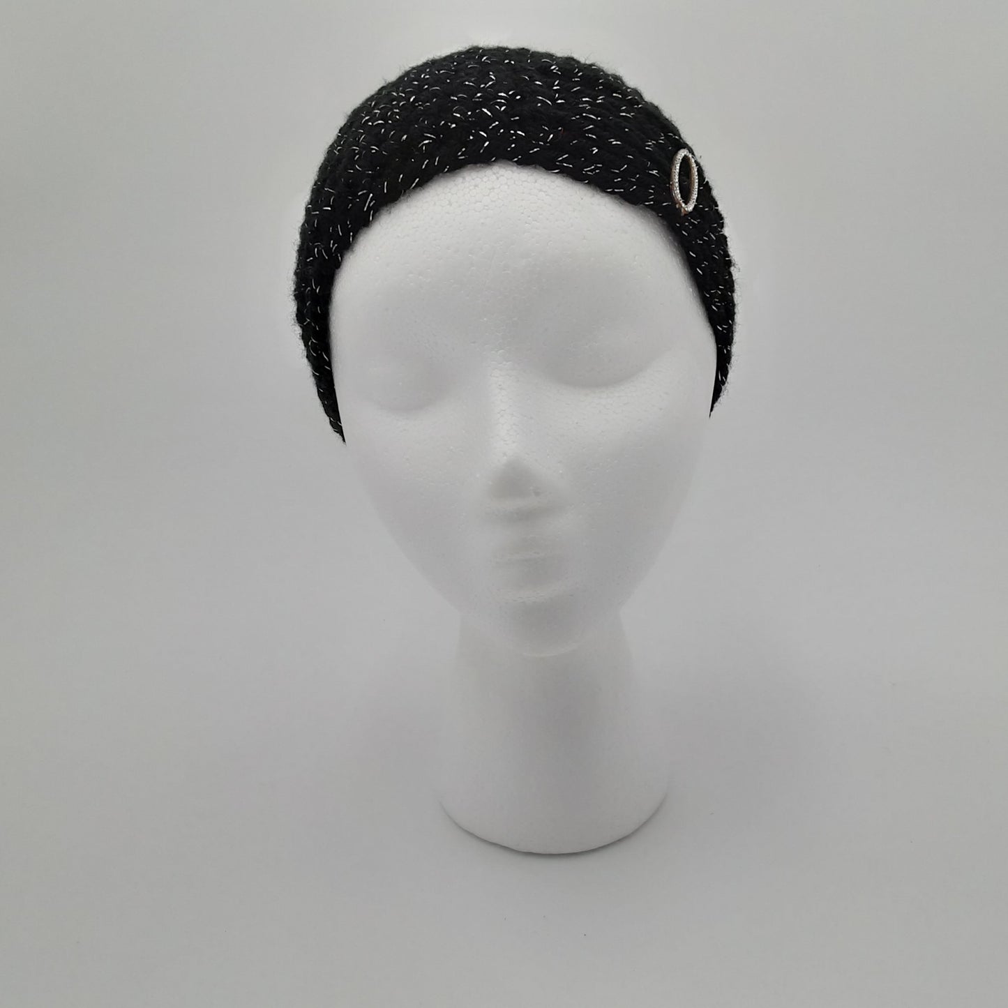 Black/Silver Cloche Hat
