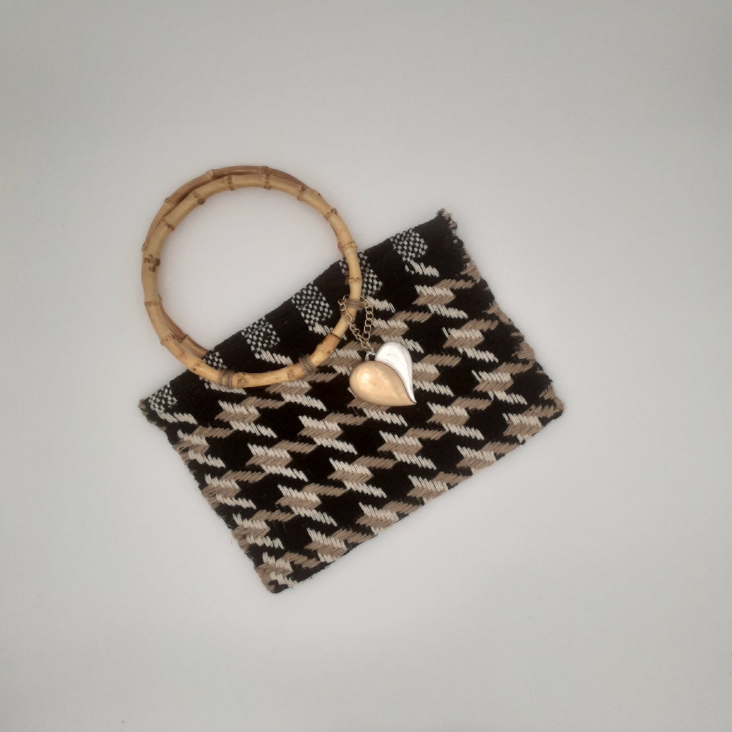 Black & Tan Houndstooth Tote