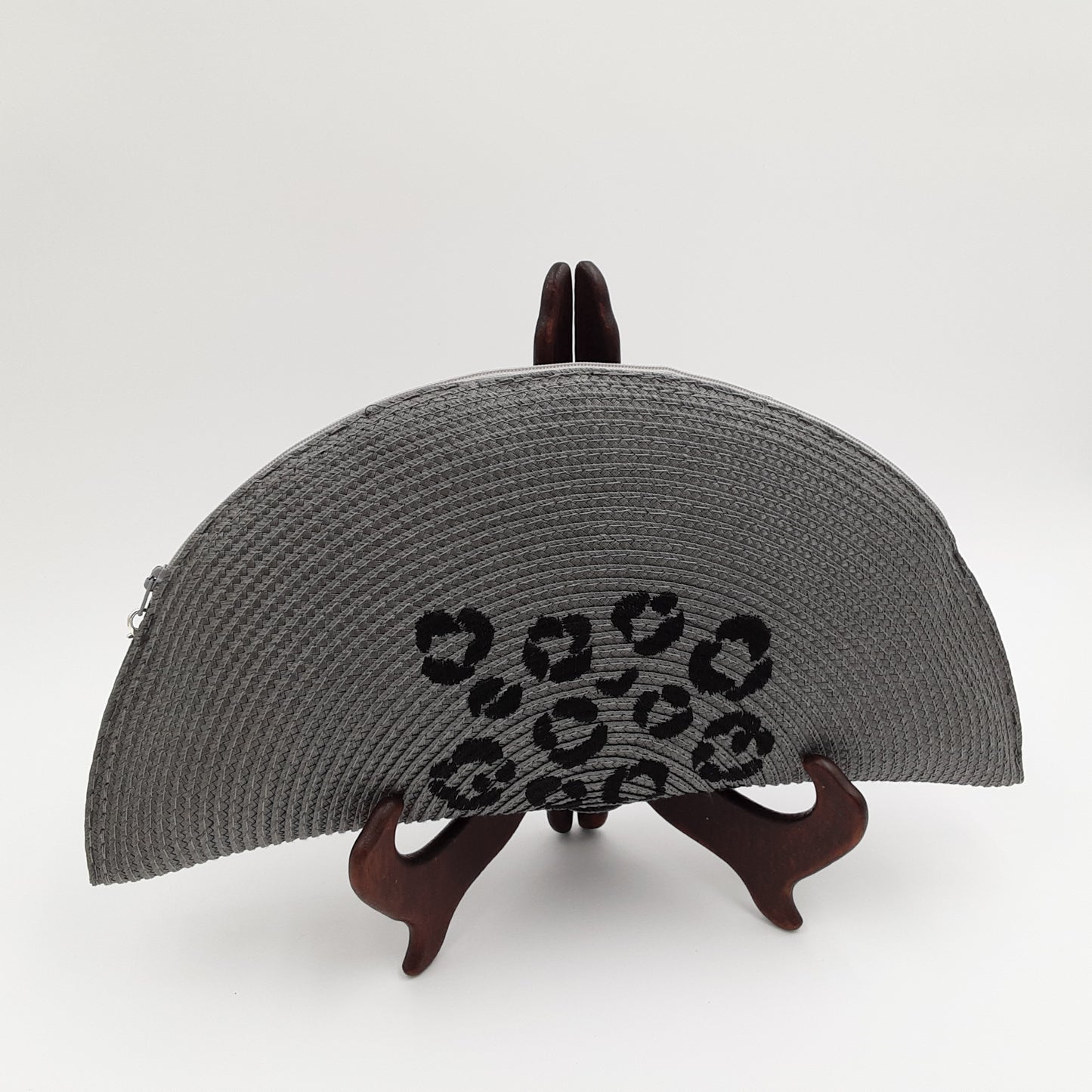 Leopard Fur Straw Clutch