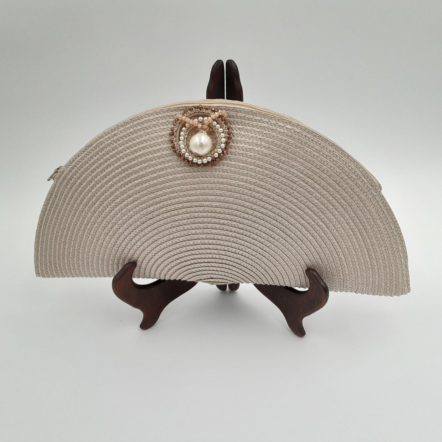 Half Moon Straw Clutch