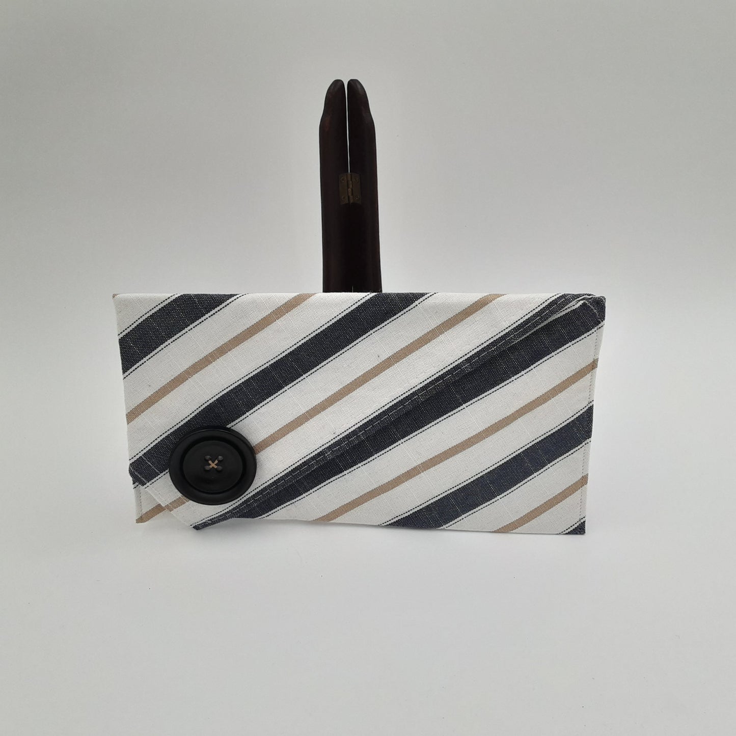 Asymmetric Blk/Beige Clutch