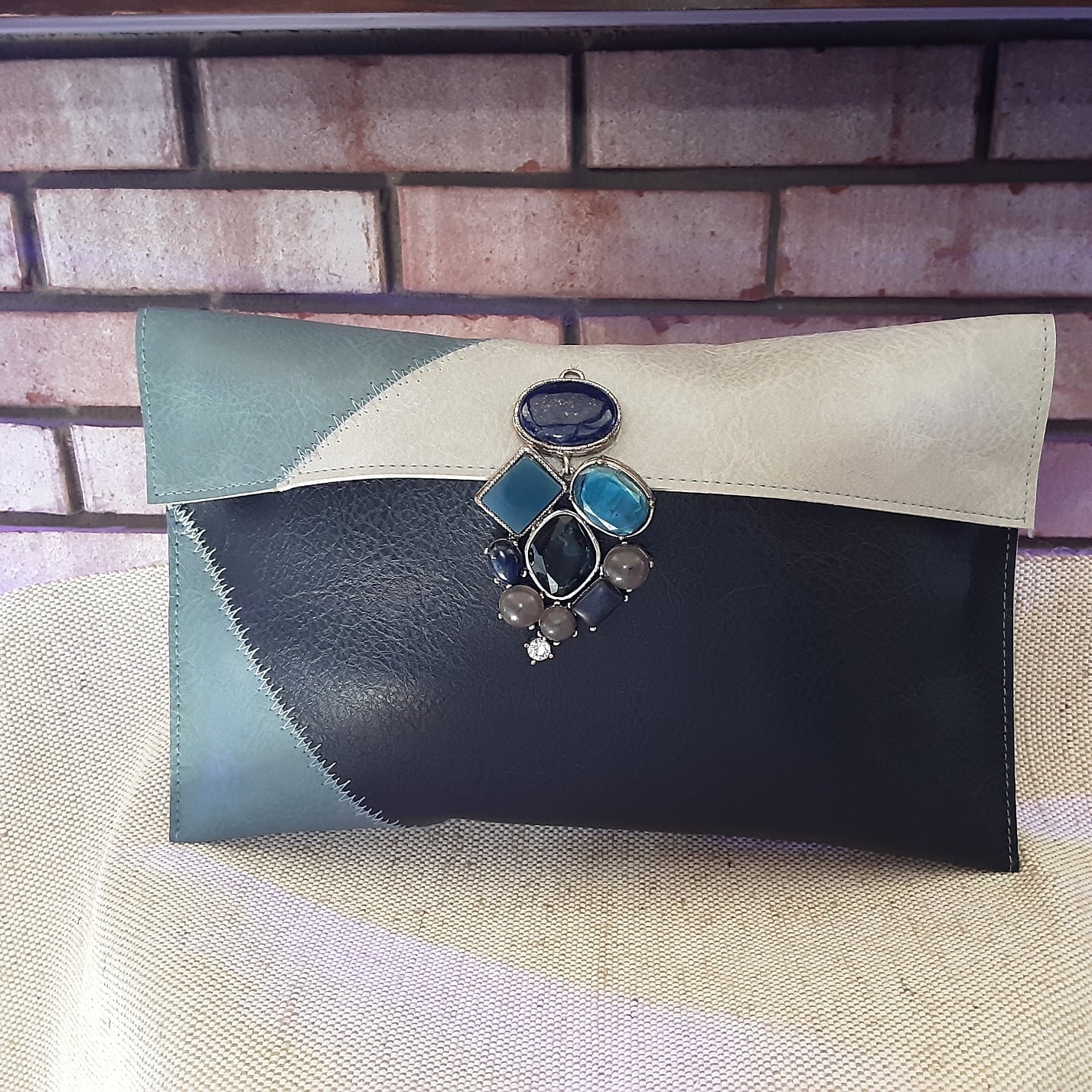 Patchwork Clutch (Blues)