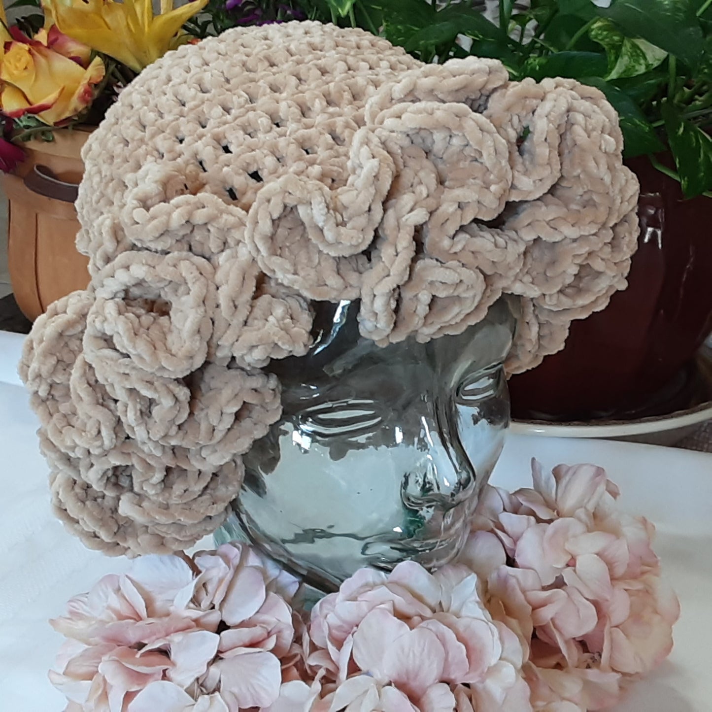 Ruffle Brim Hat - Toffee