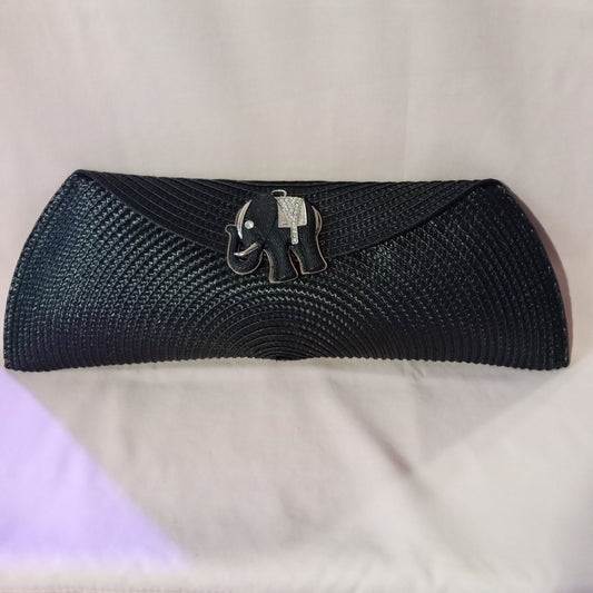 Black Straw w/ Elephant Clutch