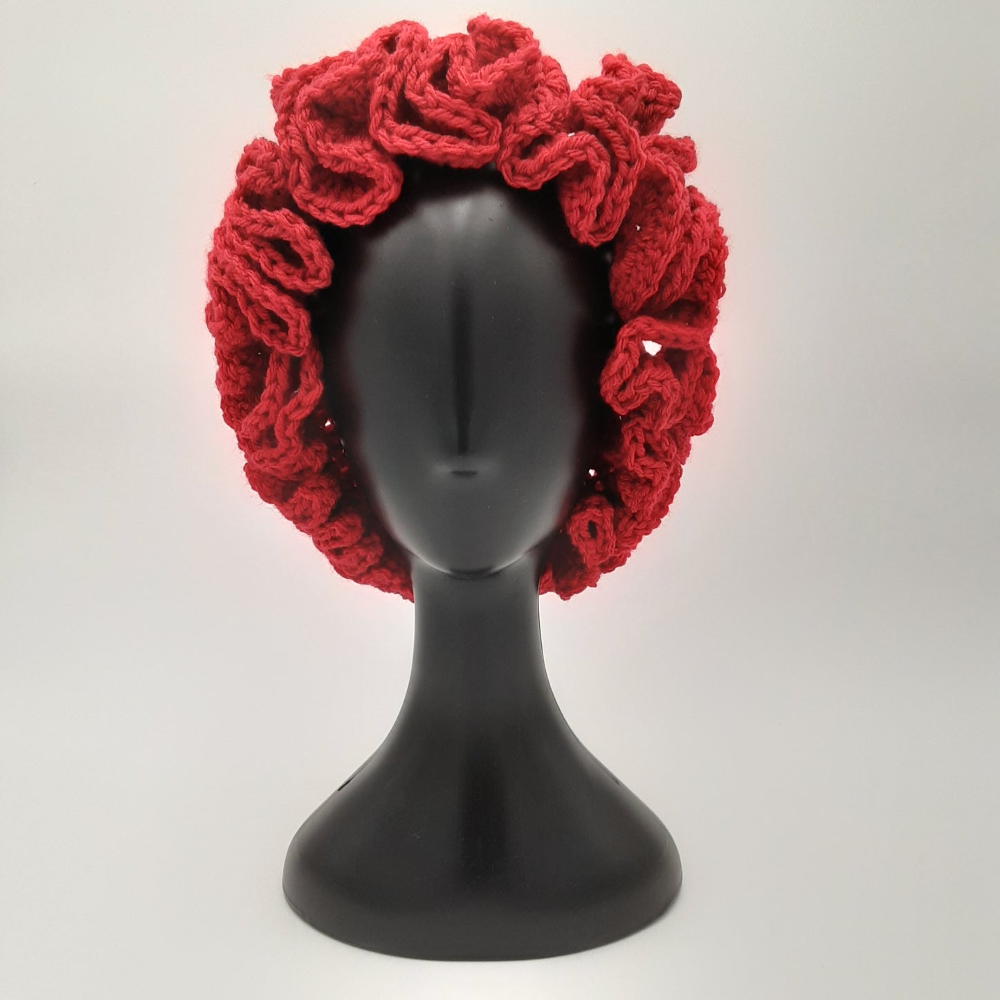 Red Ruffled Brim Hat