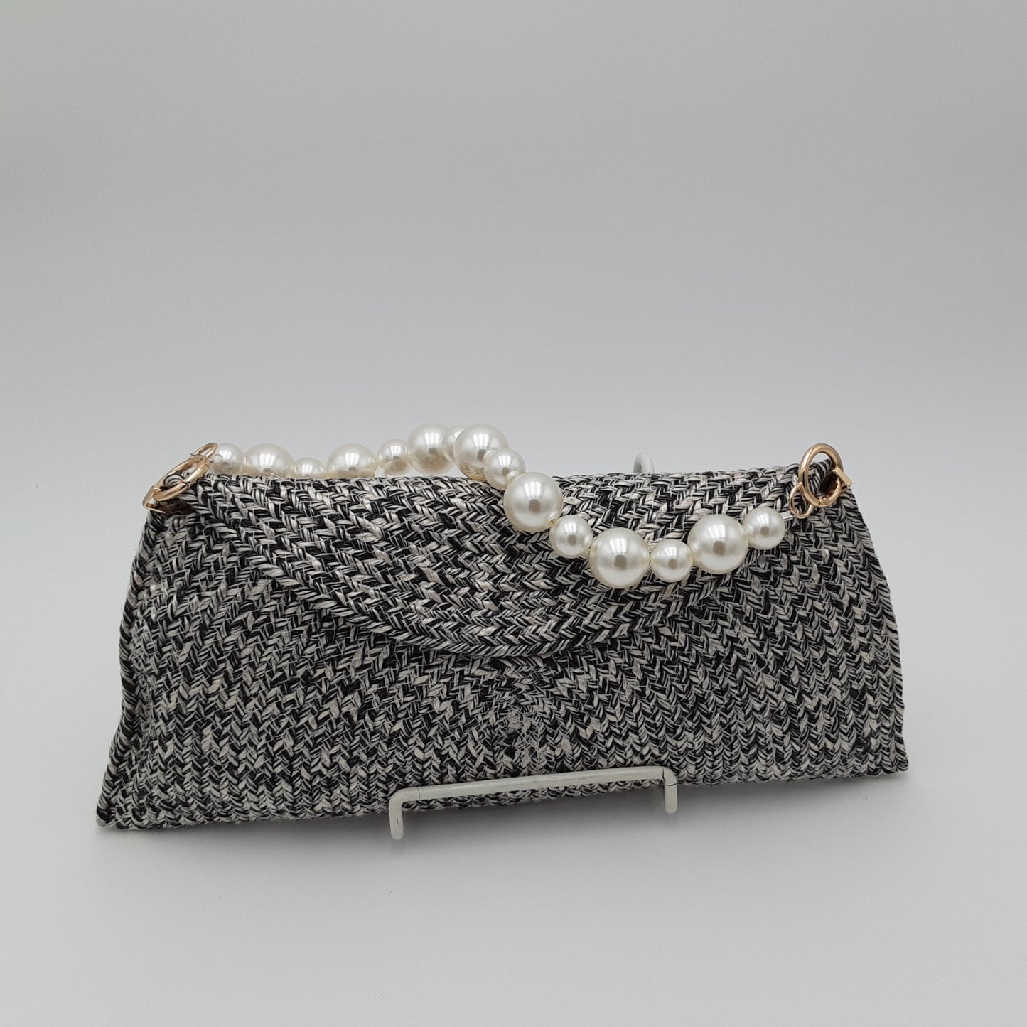 Black and White Tweed Purse