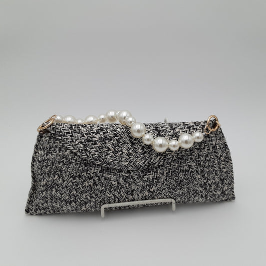 Black and White Tweed Purse