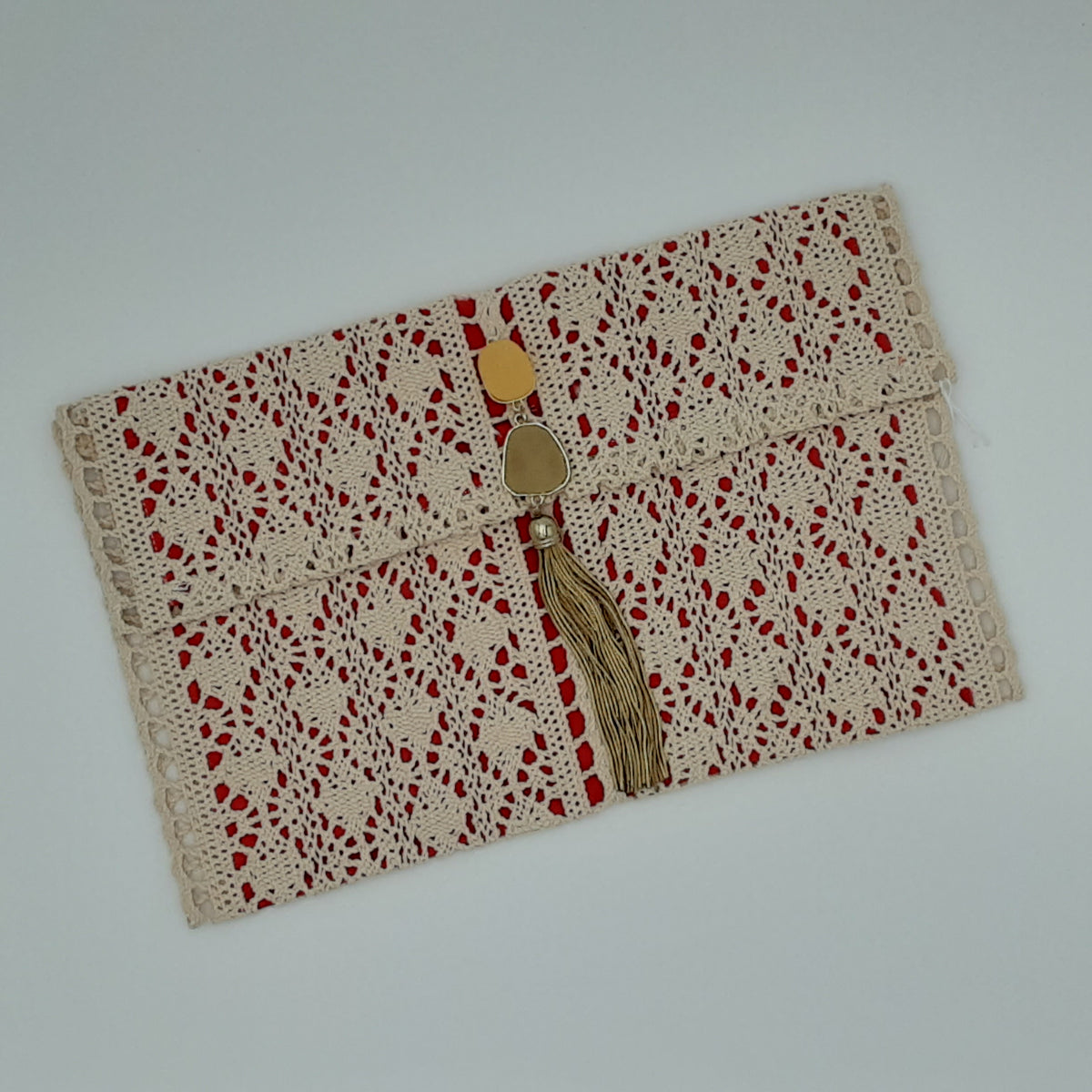 Stone & Tassel Clutch