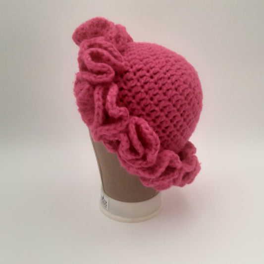 Pink Ruffled Brim Hat
