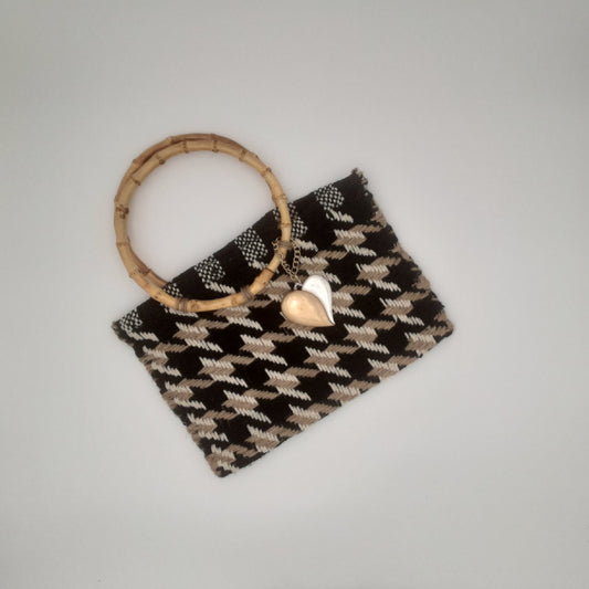 Black & Tan Houndstooth Tote