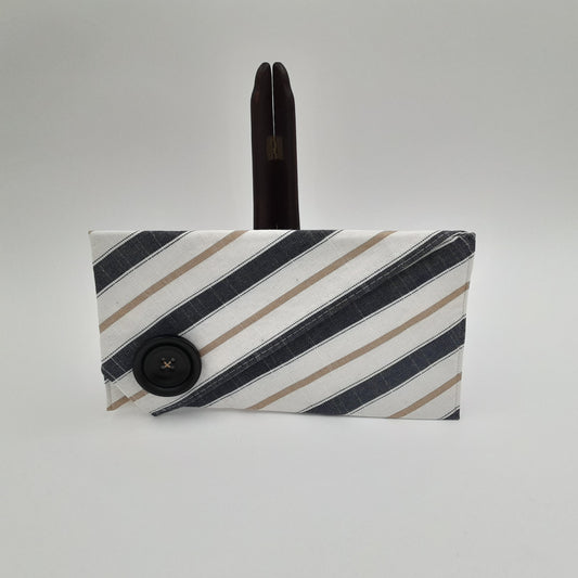 Asymmetric Blk/Beige Clutch