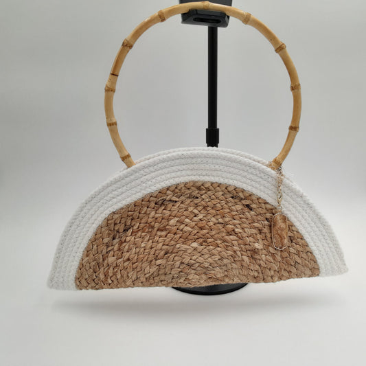 Jute/Cotton & Bamboo Handbag
