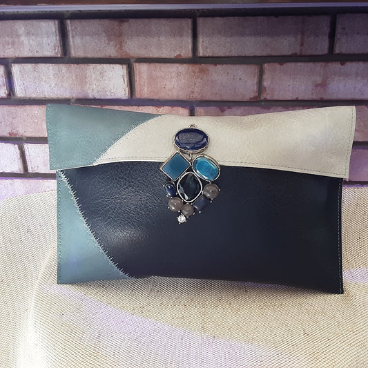 Patchwork Clutch (Blues)