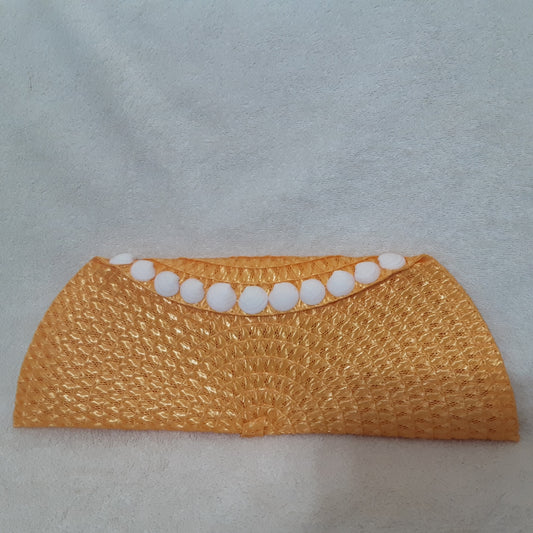 Sunshine-n-Shells Straw Clutch