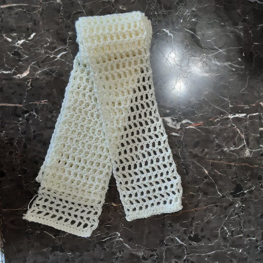 Faux Pearl Trimmed DC Skinny Scarf