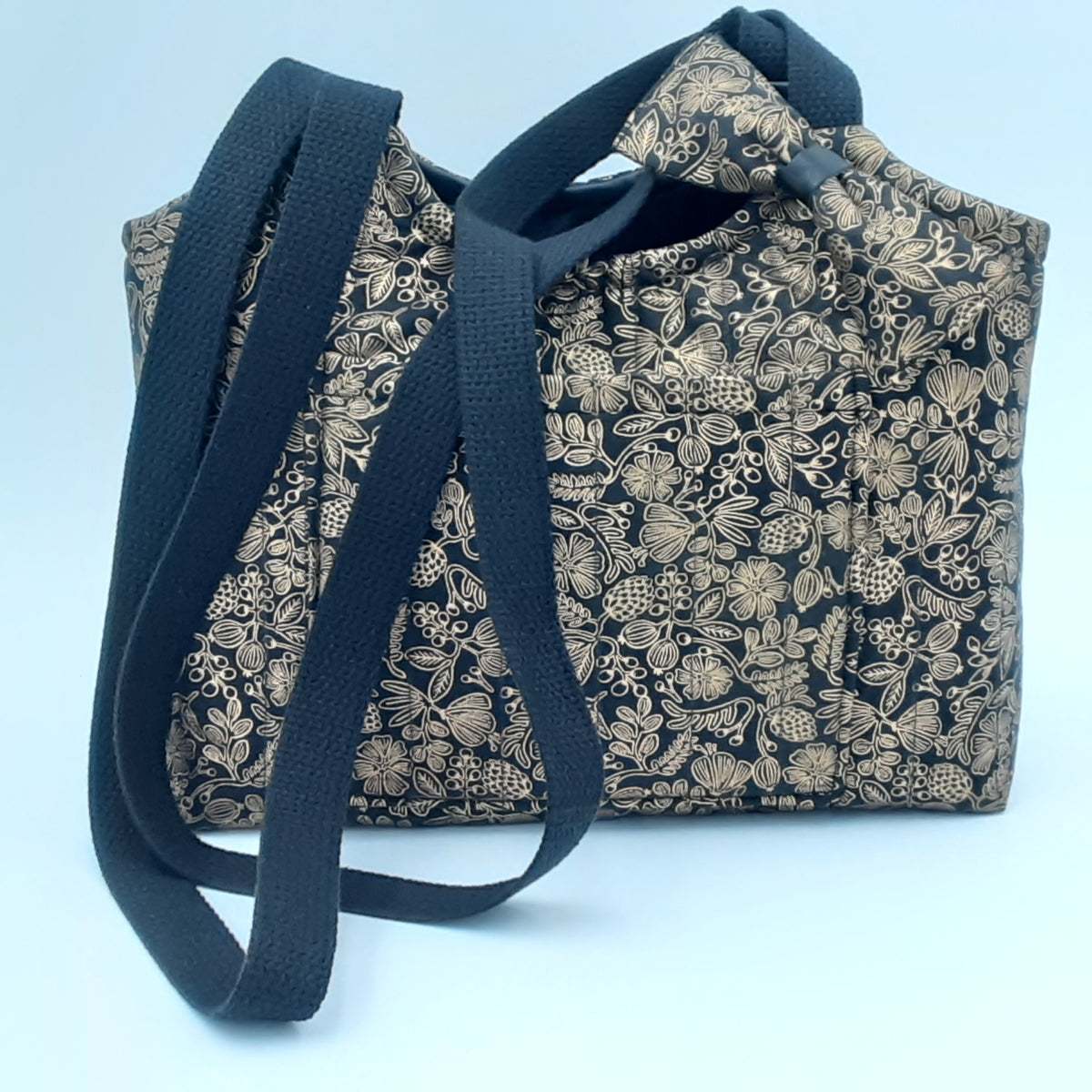 Reversible Cotton and Vinyl Shoulder Bag