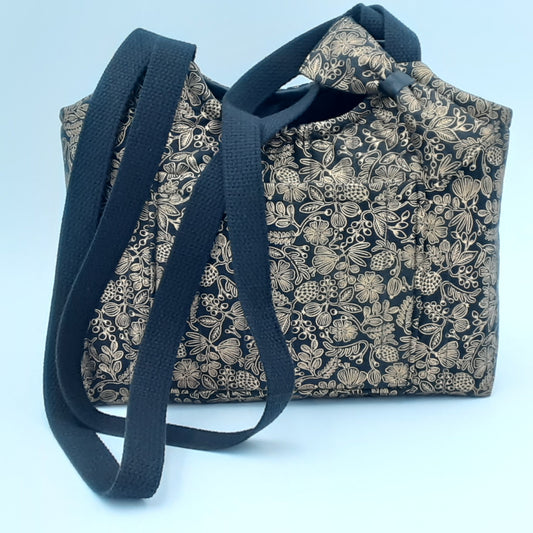 Reversible Cotton and Vinyl Shoulder Bag