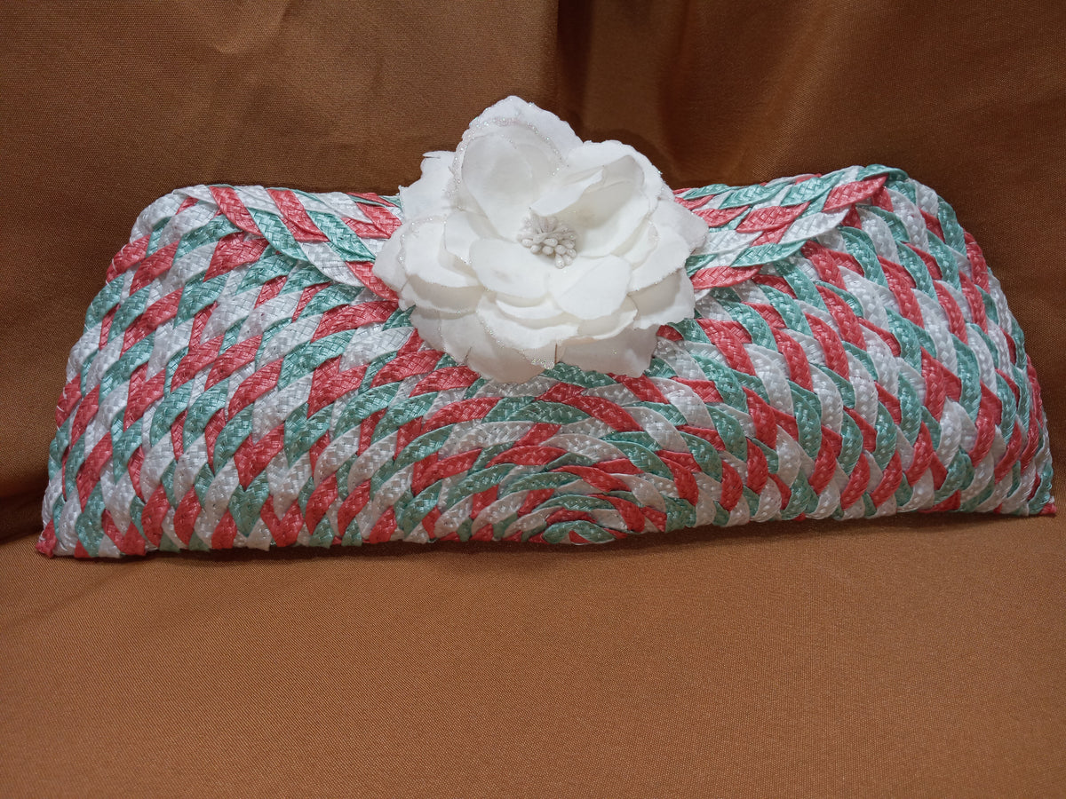 Seafoam and Coral Clutch