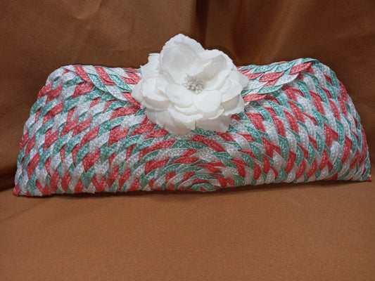 Seafoam and Coral Clutch