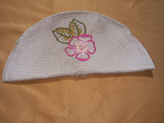 Tan Straw w/ Pink Flower